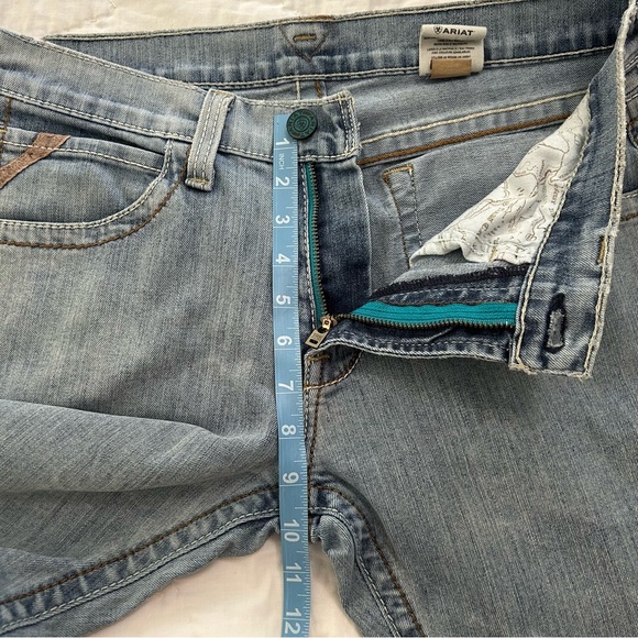 Ariat M7 Rocker Straight Leg Jeans Mens 32X34 Blue Faded Western Slim Fit Grunge - Picture 10 of 16